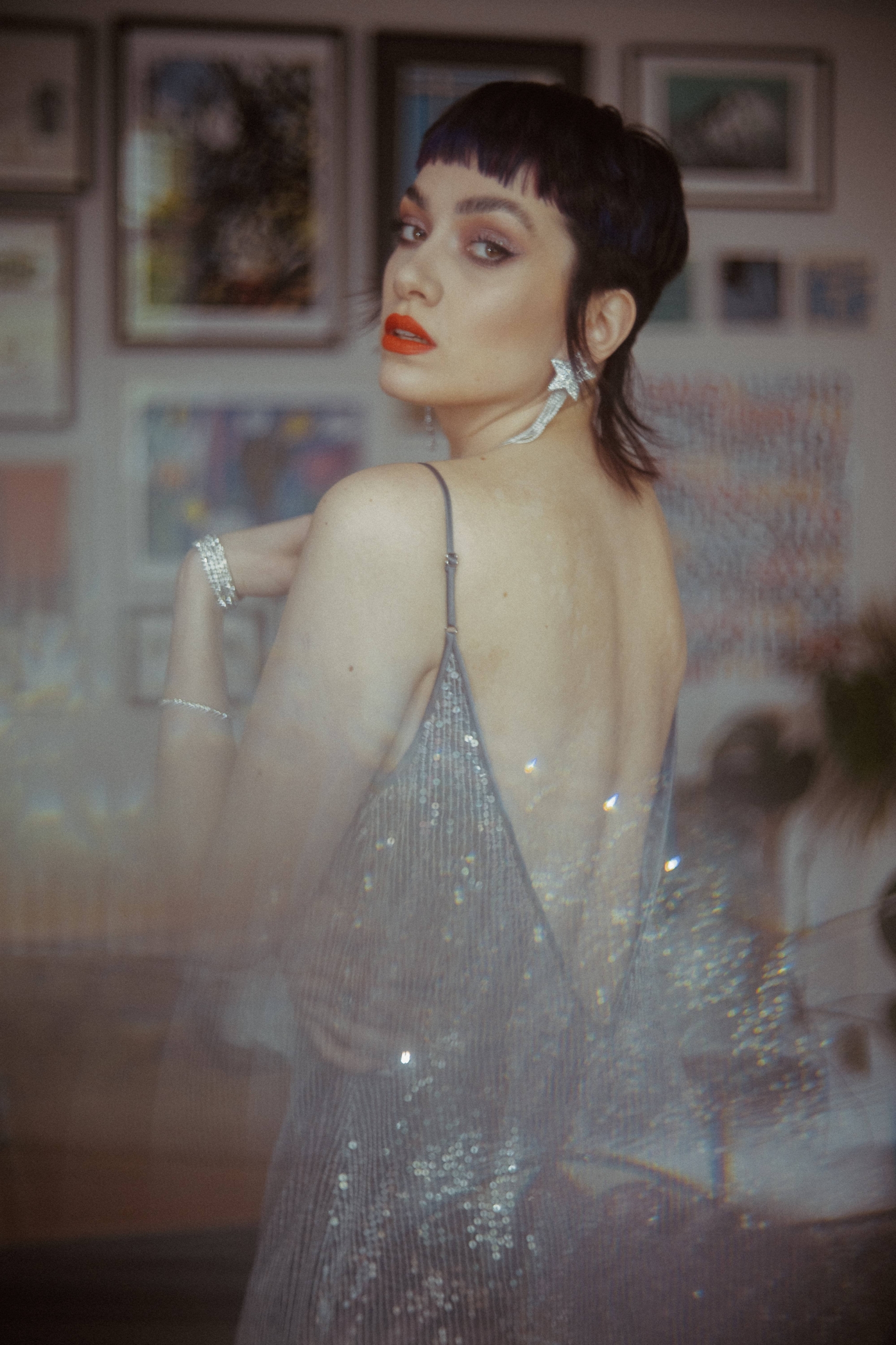 Saltiare bridal silver dress silver and light photography